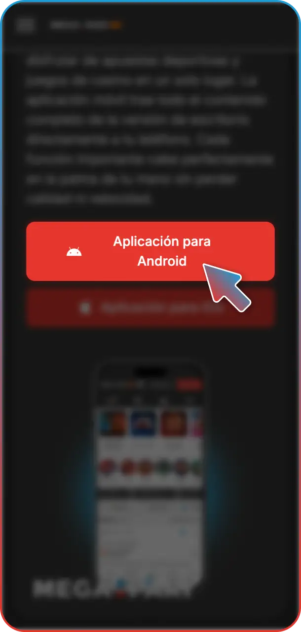 Descargá el archivo de instalación de la Megapari Casino app en tu dispositivo.
