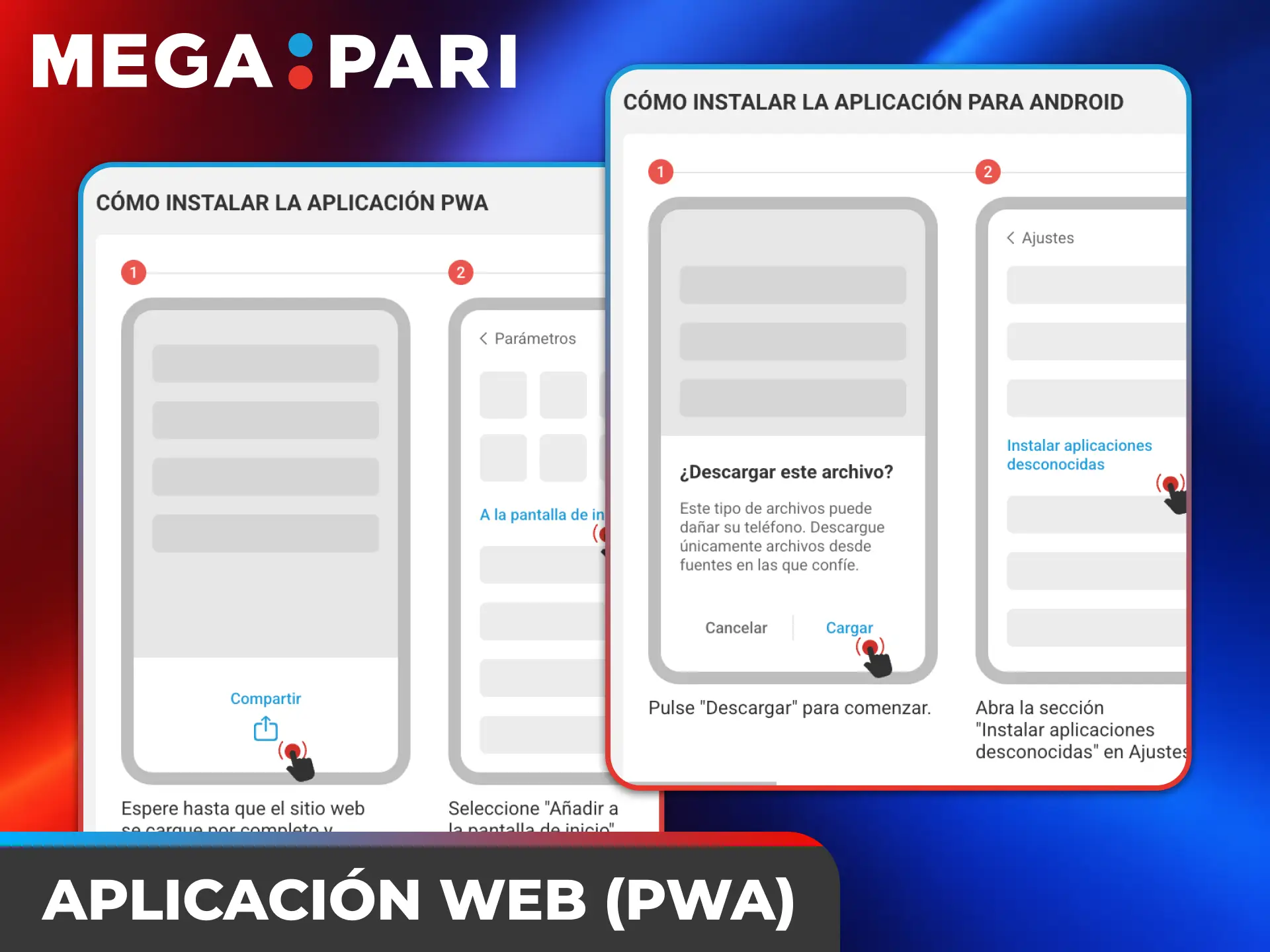 Utilizá la aplicación web PWA de Megapari Casino para jugar y apostar rápidamente en España.