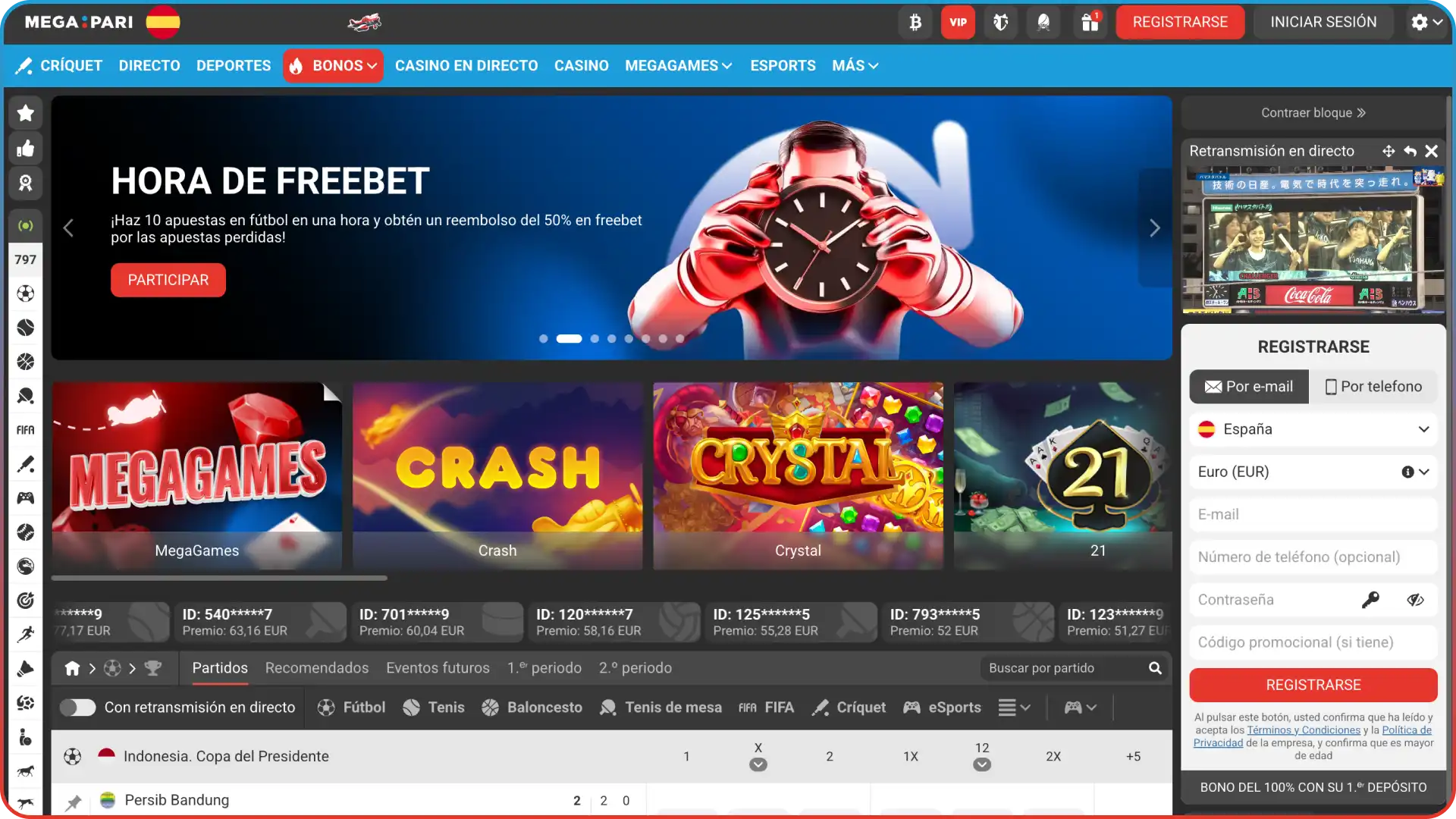 Navegá por la página principal de Megapari Casino España y descubrí todos sus juegos.
