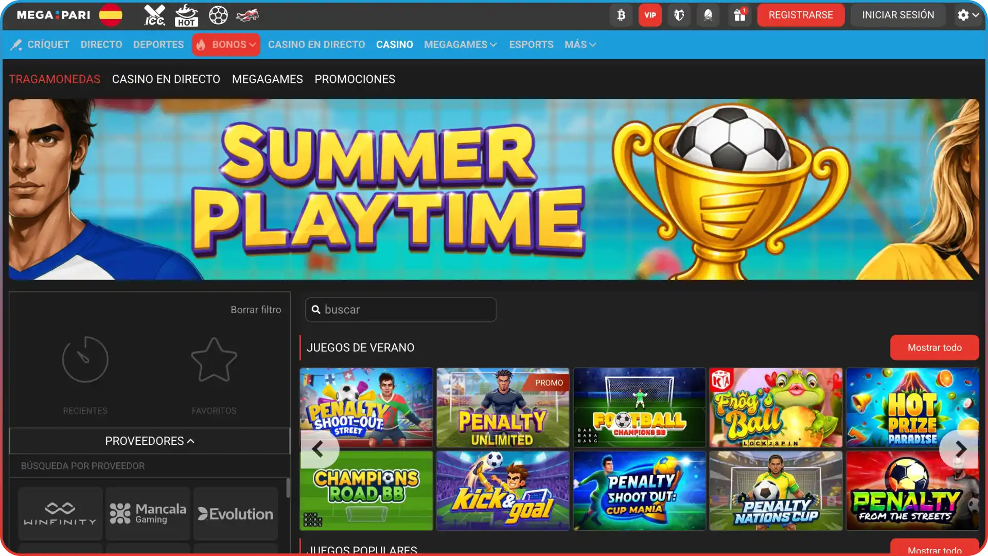 Disfrutá de la interfaz de slots en Megapari Casino España con los mejores giros online.