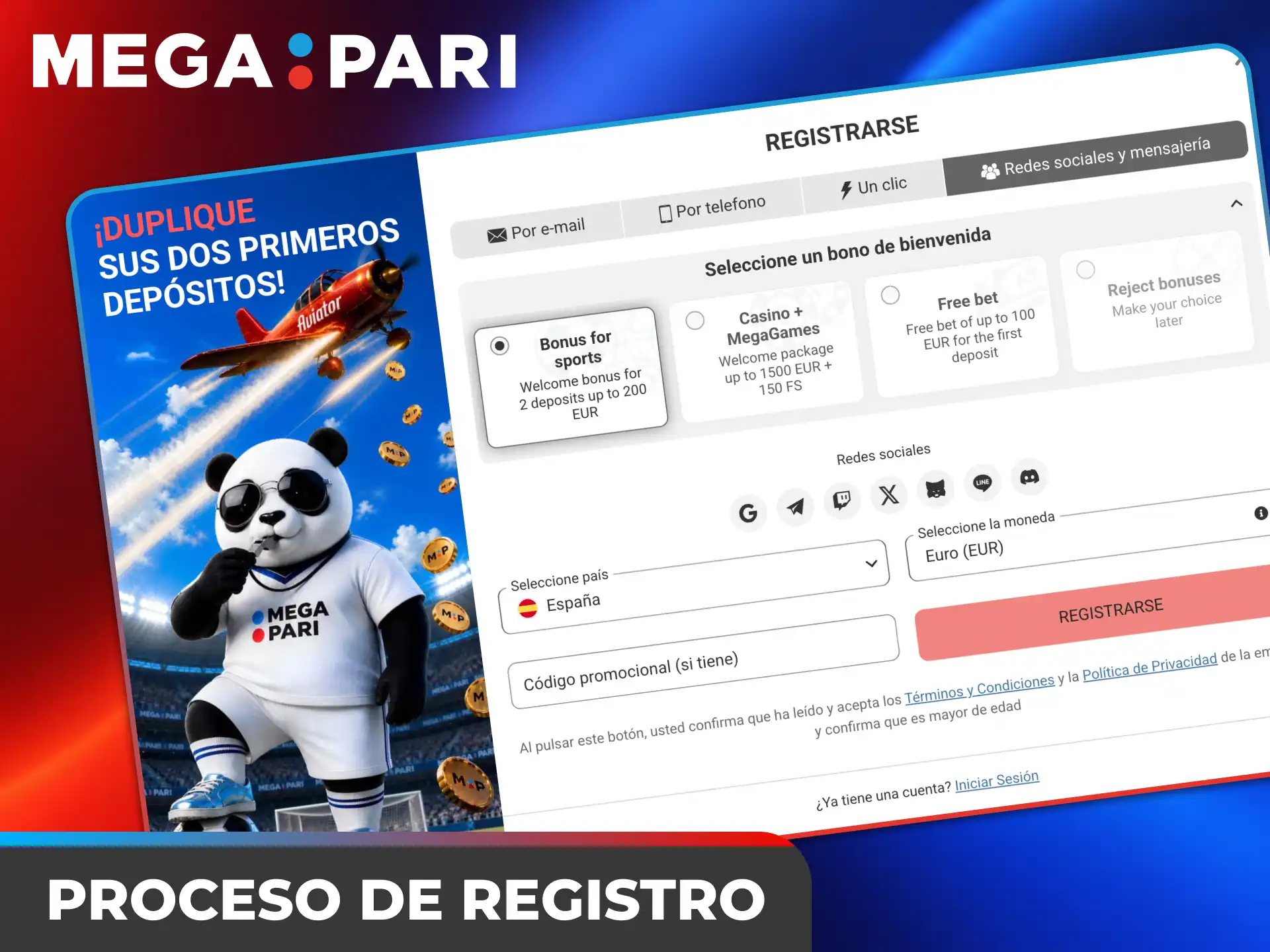 Seguí el proceso de registro en Megapari España y creá tu cuenta en pocos pasos.
