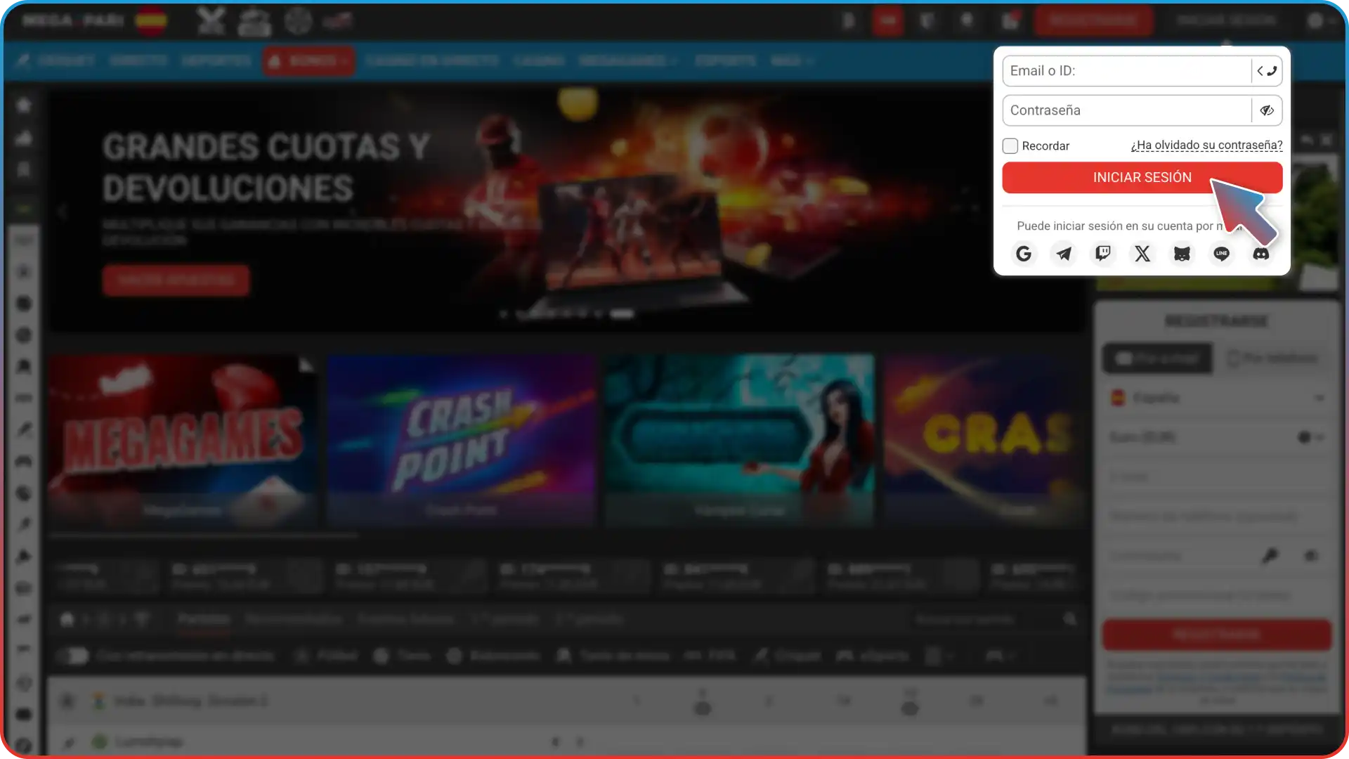 Confirmá tu cuenta y accedé directamente a tu perfil en Megapari Casino España.
