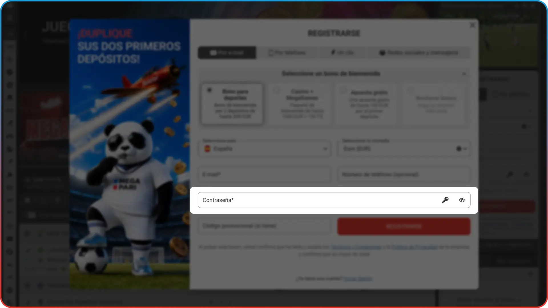 Establecé una contraseña segura para proteger tu usuario en Megapari Casino España.